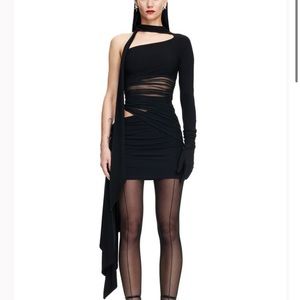 Mugler x H&M Knot-detail One-shoulder Dress